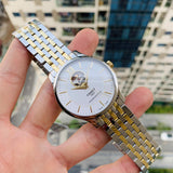 Buy Shop Tissot Tradition Powermatic 80 Open Heart Silver Dial Two Tone Steel Strap Watch For Men - T063.907.22.038.00 USA Online