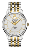 Buy Shop Tissot Tradition Powermatic 80 Open Heart Silver Dial Two Tone Steel Strap Watch For Men - T063.907.22.038.00 USA Online