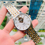 Buy Shop Tissot Tradition Powermatic 80 Open Heart Silver Dial Two Tone Steel Strap Watch For Men - T063.907.22.038.01 USA Online