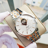 Buy Shop Tissot Tradition Powermatic 80 Open Heart Silver Dial Two Tone Steel Strap Watch For Men - T063.907.22.038.01 USA Online