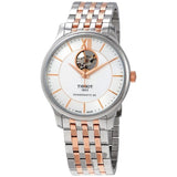 Buy Shop Tissot Tradition Powermatic 80 Open Heart Silver Dial Two Tone Steel Strap Watch For Men - T063.907.22.038.01 USA Online