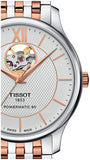 Buy Shop Tissot Tradition Powermatic 80 Open Heart Silver Dial Two Tone Steel Strap Watch For Men - T063.907.22.038.01 USA Online