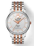 Buy Shop Tissot Tradition Powermatic 80 Open Heart Silver Dial Two Tone Steel Strap Watch For Men - T063.907.22.038.01 USA Online