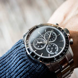 Buy Shop Tissot V8 Quartz Chronograph Black Dial Silver Steel Strap Watch For Men - T106.417.11.051.00 USA Online