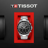 Buy Shop Tissot V8 Quartz Chronograph Black Dial Silver Steel Strap Watch For Men - T106.417.11.051.00 USA Online