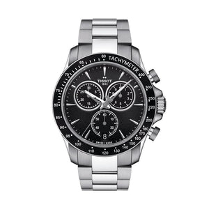 Buy Shop Tissot V8 Quartz Chronograph Black Dial Silver Steel Strap Watch For Men - T106.417.11.051.00 USA Online