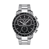 Buy Shop Tissot V8 Quartz Chronograph Black Dial Silver Steel Strap Watch For Men - T106.417.11.051.00 USA Online