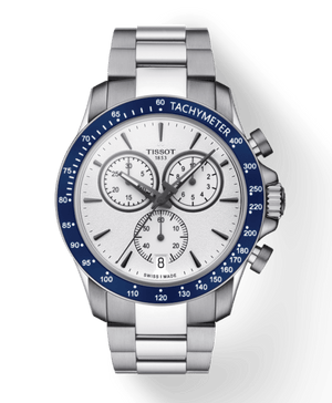 Buy Shop Tissot V8 Quartz T Sport Chronograph White Dial Silver Steel Strap Watch For Men - T106.417.11.031.00 USA Online