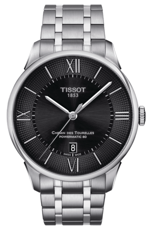 Buy Shop Tissot Chemin Des Tourelles Powermatic 80 Black Dial Silver Steel Strap Watch For Men - T099.407.11.058.00 USA Online