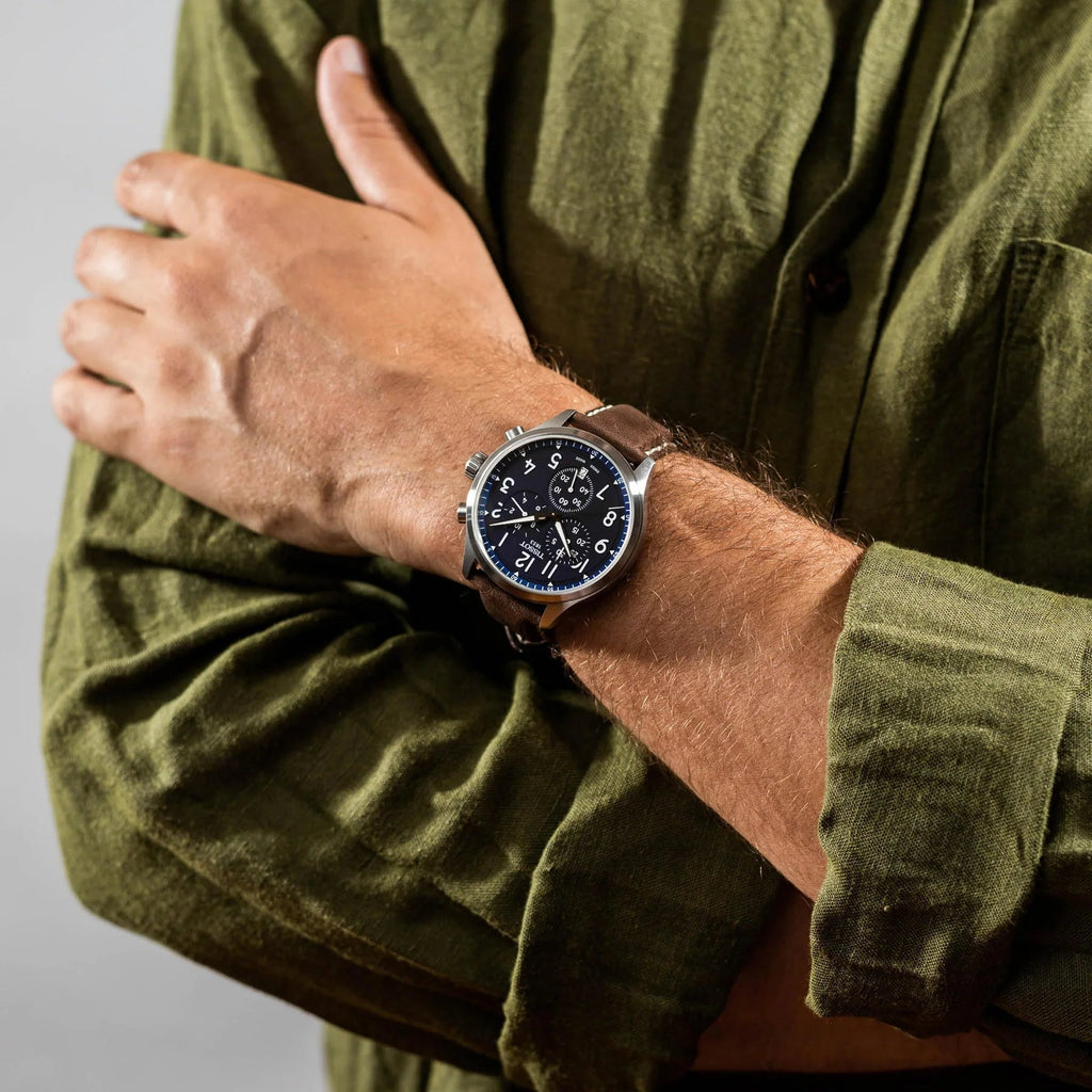 Buy Shop Tissot Chrono XL Vintage Blue Dial Brown Leather Strap Watch For Men - T116.617.16.042.00 USA Online