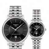 Tissot T Classic Carson Premium Automatic Lady Black Dial Silver Steel Strap Watch for Women - T122.207.11.051.00