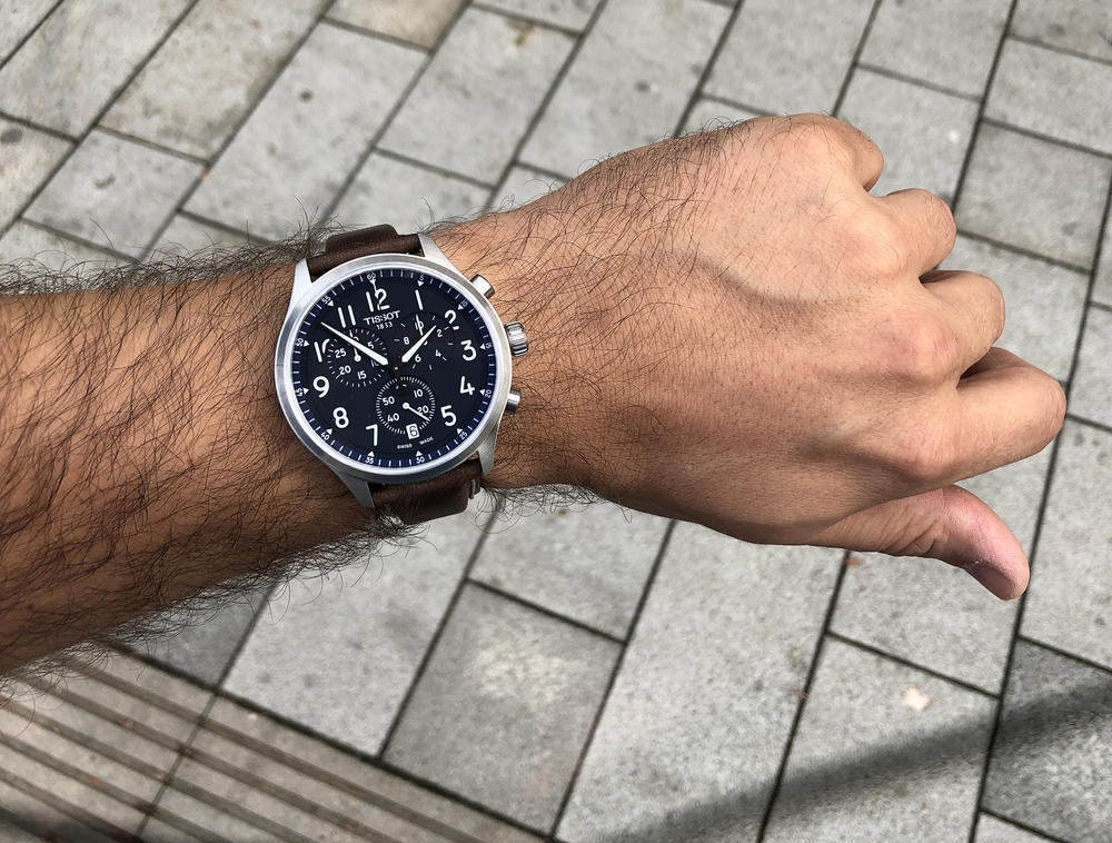 Buy Shop Tissot Chrono XL Vintage Blue Dial Brown Leather Strap Watch For Men - T116.617.16.042.00 USA Online