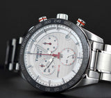 Tissot T Sport PRS 516 Chronograph White Dial Silver Steel Strap Watch For Men - T100.417.11.031.00