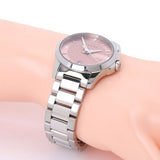 Gucci G Timeless Pink Dial Silver Steel Strap Watch For Women - YA126524