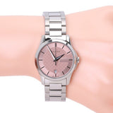 Gucci G Timeless Pink Dial Silver Steel Strap Watch For Women - YA126524