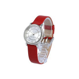 Marc Jacobs Roxy Silver Dial Red Leather Strap Watch for Women - MJ1632