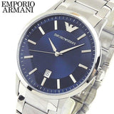 Buy Shop Emporio Armani Renato Blue Dial Silver Steel Strap Watch For Men - AR2477 USA Online