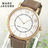 Buy Shop Marc Jacobs Roxy White Dial Cement Brown Leather Strap Watch for Women - MJ1533 USA Online