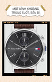 Tommy Hilfiger Daniel Grey Dial Brown Leather Strap Watch for Men - 1710416