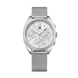 Buy Shop Tommy Hilfiger Mia Silver Dial Silver Mesh Bracelet Watch for Men - 1781628 USA Online