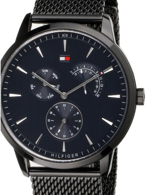 Buy Shop Tommy Hilfiger Brad Quartz Blue Dial Black Mesh Bracelet Watch For Men - 1710392 USA Online