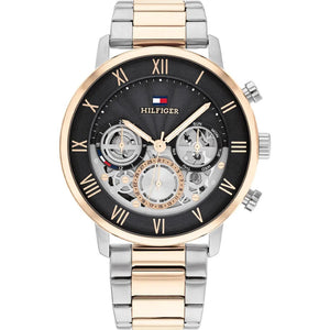 Buy Shop Tommy Hilfiger Legend Chronograph Black Dial Two Tone Steel Strap Watch For Men - 1710570 USA Online