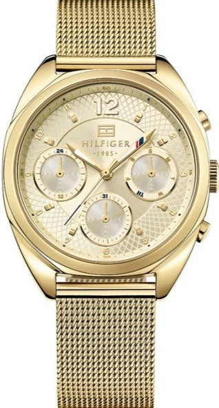 Buy Shop Tommy Hilfiger Mia Gold Dial Gold Mesh Bracelet Watch for Women - 1781488 USA Online