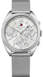 Buy Shop Tommy Hilfiger Mia Silver Dial Silver Mesh Bracelet Watch for Men - 1781628 USA Online