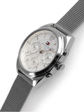 Buy Shop Tommy Hilfiger Mia Silver Dial Silver Mesh Bracelet Watch for Men - 1781628 USA Online