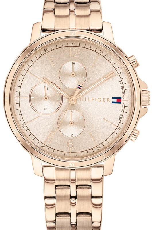 Buy Shop Tommy Hilfiger Madison Chronograph Quartz Rose Gold Dial Rose Gold Steel Strap Watch For Women - 1782190 USA Online