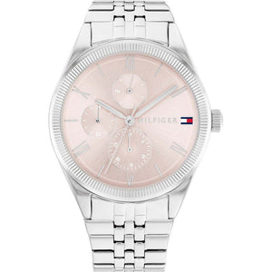 Buy Shop Tommy Hilfiger Monica Multifunction Chronograph Pink Dial Silver Steel Strap Watch For Women - 1782590 USA Online