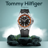 Buy Shop Tommy Hilfiger Drew Black Dial Black Rubber Strap Watch for Men - 1791064 USA Online