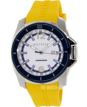 Buy Shop Tommy Hilfiger Windsurf White Dial Yellow Rubber Strap Watch for Men - 1791115 USA Online