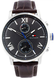 Buy Shop Tommy Hilfiger Aiden Quartz Black Dial Brown Leather Strap Watch for Men - 1791309 USA Online