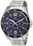 Buy Shop Tommy Hilfiger Erik Chronograph Blue Dial Silver Steel Strap Watch for Men - 1791366 USA Online