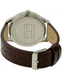 Buy Shop Tommy Hilfiger Damon Quartz White Dial Brown Leather Strap Watch for Men - 1791418 USA Online