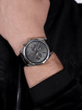 Buy Shop Tommy Hilfiger Deacan Grey Dial Black Leather Strap Watch for Men - 1791548 USA Online