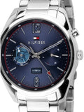 Buy Shop Tommy Hilfiger Deacan Blue Dial Silver Steel Strap Watch for Men - 1791551 USA Online