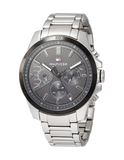 Buy Shop Tommy Hilfiger Iconic Quartz Black Dial Silver Steel Strap Watch for Men - 1791564 USA Online