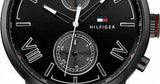 Buy Shop Tommy Hilfiger Aden Chronograph Black Dial Black Leather Strap Watch for Men - 1791310 USA Online