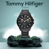 Buy Shop Tommy Hilfiger Aiden Chronograph Black Dial Black Steel Strap Watch For Men - 1791858 USA Online