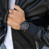 Buy Shop Tommy Hilfiger Aiden Chronograph Black Dial Black Steel Strap Watch For Men - 1791858 USA Online