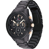 Buy Shop Tommy Hilfiger Aiden Chronograph Black Dial Black Steel Strap Watch For Men - 1791858 USA Online