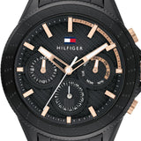 Buy Shop Tommy Hilfiger Aiden Chronograph Black Dial Black Steel Strap Watch For Men - 1791858 USA Online
