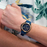 Buy Shop Tommy Hilfiger Aiden Chronograph Blue Dial Blue Silicone Strap Watch For Men - 1791860 USA Online