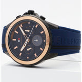 Buy Shop Tommy Hilfiger Aiden Chronograph Blue Dial Blue Silicone Strap Watch For Men - 1791860 USA Online