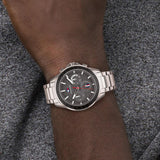 Buy Shop Tommy Hilfiger Aiden Chronograph Grey Dial Silver Steel Strap Watch For Men - 1791857 USA Online