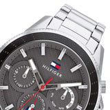 Buy Shop Tommy Hilfiger Aiden Chronograph Grey Dial Silver Steel Strap Watch For Men - 1791857 USA Online