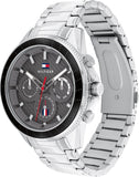 Buy Shop Tommy Hilfiger Aiden Chronograph Grey Dial Silver Steel Strap Watch For Men - 1791857 USA Online