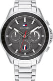 Buy Shop Tommy Hilfiger Aiden Chronograph Grey Dial Silver Steel Strap Watch For Men - 1791857 USA Online